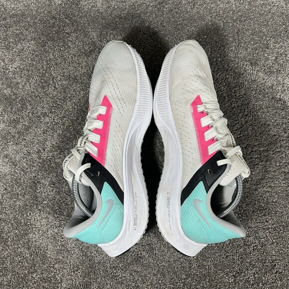 Nike Air Zooom Pegasus 38 CW7356-102 Mens Size 11 White Teal Running Shoes Used - Picture 8 of 12